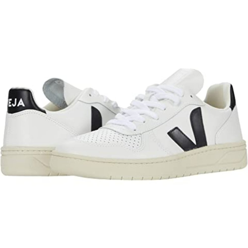 Veja Women's V10 White Leather Sneakers, Size 10